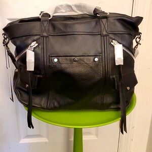**New/Never Used**Aimee Kestenberg Black Leather Spacious Crossbody Bag